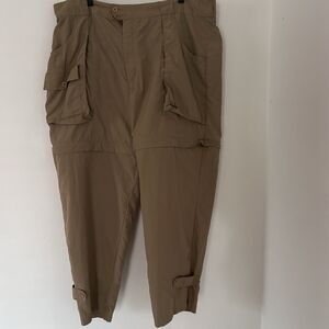 Cabelas Fishing Pants Mens 44 Nylon Zip-Off Convertible Cargo Pockets